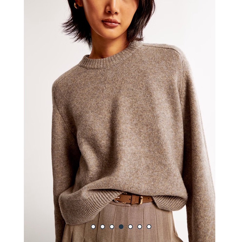 Abercrombie & Fitch Taupe Madeline Crew Sweater - Picture 7 of 14